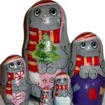 Lapins de Noel - Matriochka collection Serguiev Possad