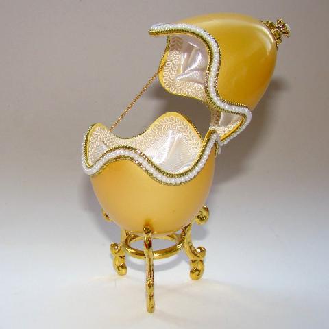 Boite à bijoux oeuf en coquille, inspiration oeuf Faberge