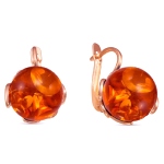 Boucles d'oreilles en ambre et or