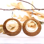 Boucles d'oreille en bois - Créoles