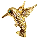 Pins Colibri dore et strass