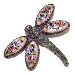 Broche libellule, broche en email