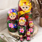 Matriochka grande taille - fraise de Khokhloma