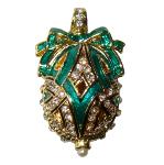 Oeuf pendentif au Ruban vert - réplique pendentif Faberge
