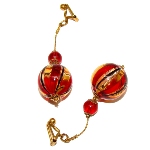 Boucles d'oreilles en verre soufflé Murano - Filigrane rouge