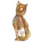 Chat en verre de Murano, collection Murrine et Or