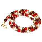 Collier Verre Murano couleur rouge
