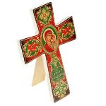 Croix La Vierge de Kazan en bois avec suspension