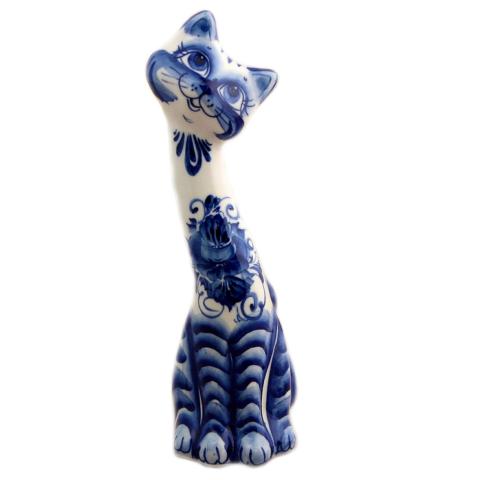 Porcelain cat statuette