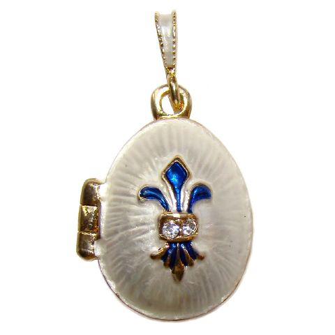 Pendentif Fleur de lys royale - Oeuf pendentif copie Fabergé