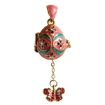 Pendentif Oeuf Fabergé style - breloque Papillon