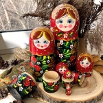 Poupee russe grande taille - fraise de Khokhloma