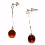 Boucles d'oreilles pendantes en ambre véritable