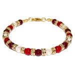Bracelet perles Murano couleur Rouge