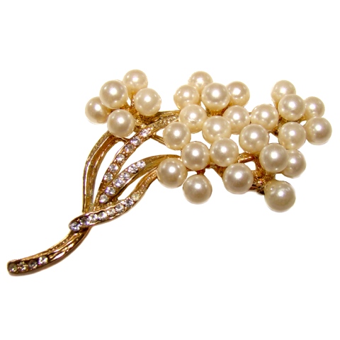 Broche Fleur avec de perles - copie Fabergé