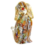 Figurine chien en verre Murano authentique - Murrine et Or