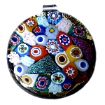 Grand Pendentif Verre Murano Millefiori