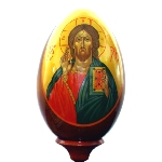 Icone Christ Pantocrator - Oeuf icone peinte