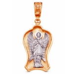 Pendentif Ange Gardien Or et Argent plaqué 