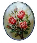 Broche en nacre - Bouquet de roses