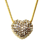 Collier coeur strass