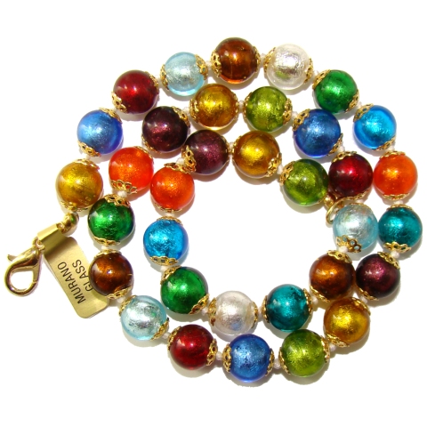 Collier Murano Perles multicolore