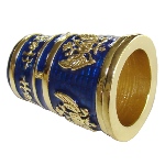 Rare Dé à coudre Faberge copie - Dé Impérial Bleu