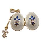 Pendentif Fleur de lys royale, Oeuf pendentif style Fabergé