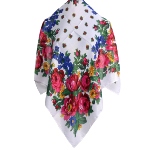 Foulard russe en lurex à motif floral