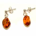 Boucles d'Oreilles en Ambre Naturel a facette