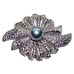 Broche Perle noire - copie Fabergé