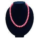 Collier Howlite agate rose - Pierres rondes