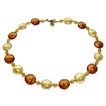 Collier Ras du cou Murano - Rose et Violette