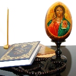 Icone Jesus Christ Pantocrator - Oeuf icone peinte