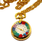 Montre pendentif femme originale Murano - Millefiori