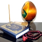 Icone du Christ peinte - icone peine sur oeuf en bois