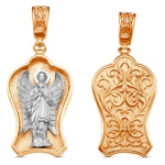 Pendentif Ange Gardien Or et Argent plaqué 