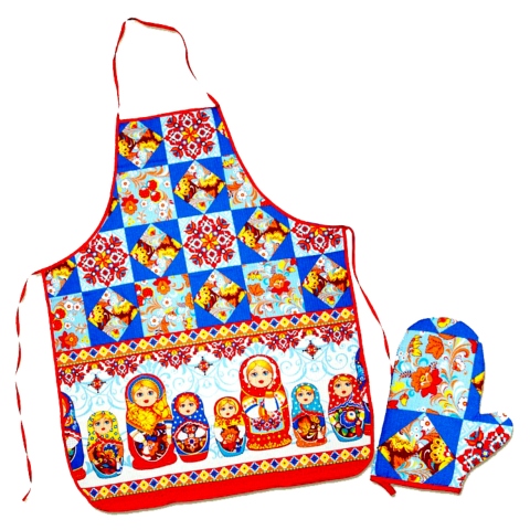 Tablier russe Matriochka - set de cuisine 