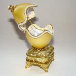 Boite à bijoux oeuf musical en coquille, inspiration Faberge