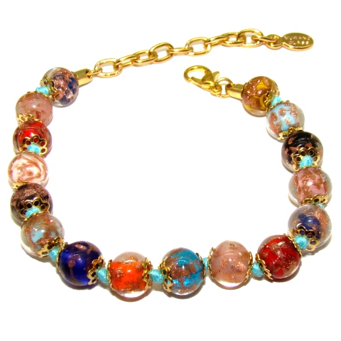 Bracelet perles verre Murano