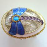 BoIte à bijoux oeuf en coquille inspiration Faberge - Libellule