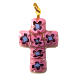 Pendentif Croix Verre Murano Millefiori