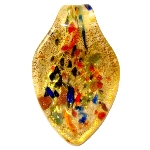 Pendentif Murano feuille - Klimt Or