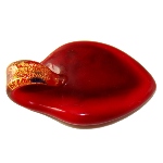 Pendentif Murano feuille - Klimt Rouge