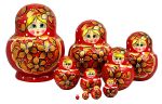 Poupée Russe Matriochka 10 pièces - Khokhloma d`Or  