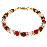 Bracelet perles Murano couleur Rouge