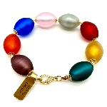 Bracelet Murano - Perles Ovales multicolores