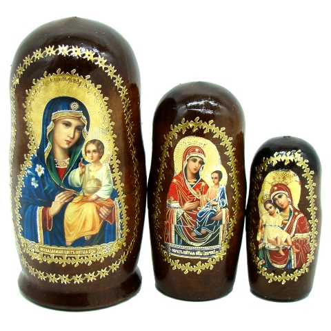 Matriochka avec icônes - Icônes Sainte Vierge