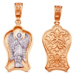 Pendentif Ange Gardien Or et Argent plaqué 