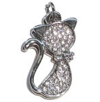 Pendentif Chat strass